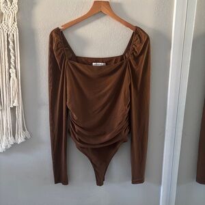 Brown Long Sleeve Women's Top